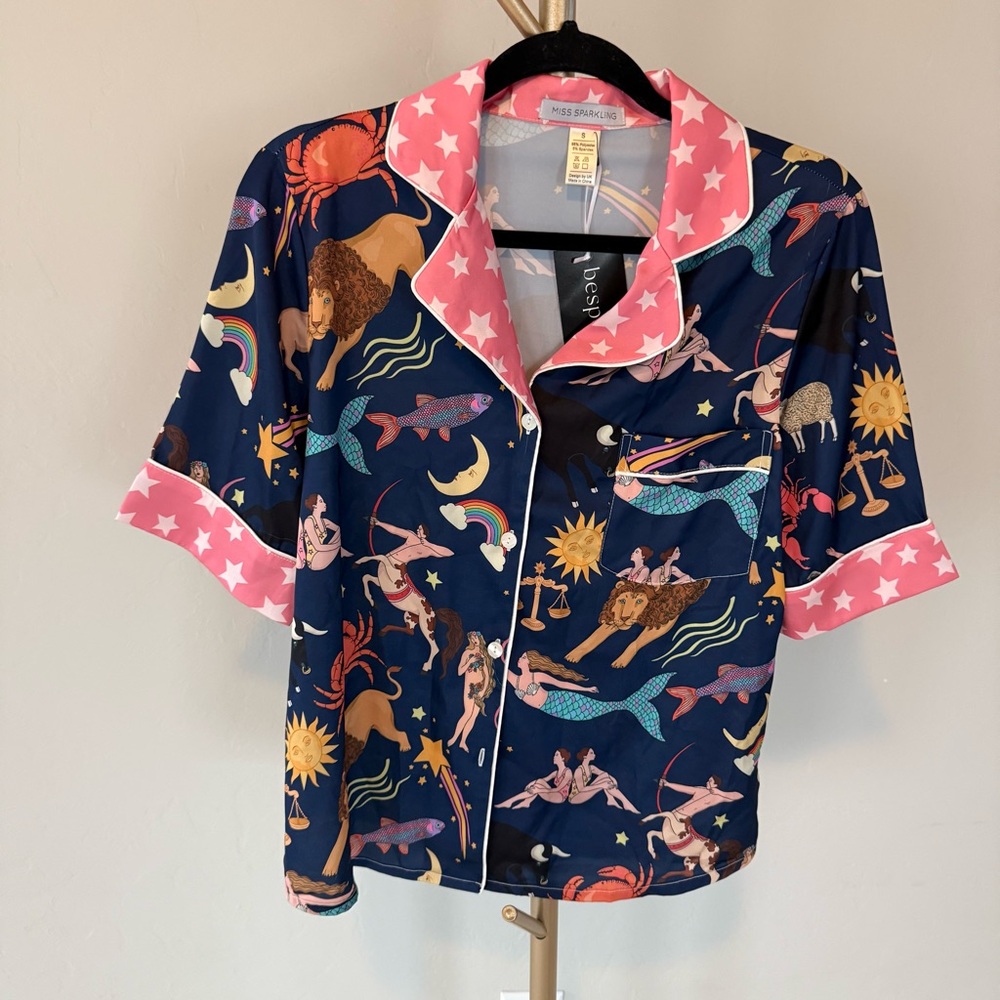 NWT Miss Sparkling Zodiac Pajama Set - Navy - Picture 5 of 7